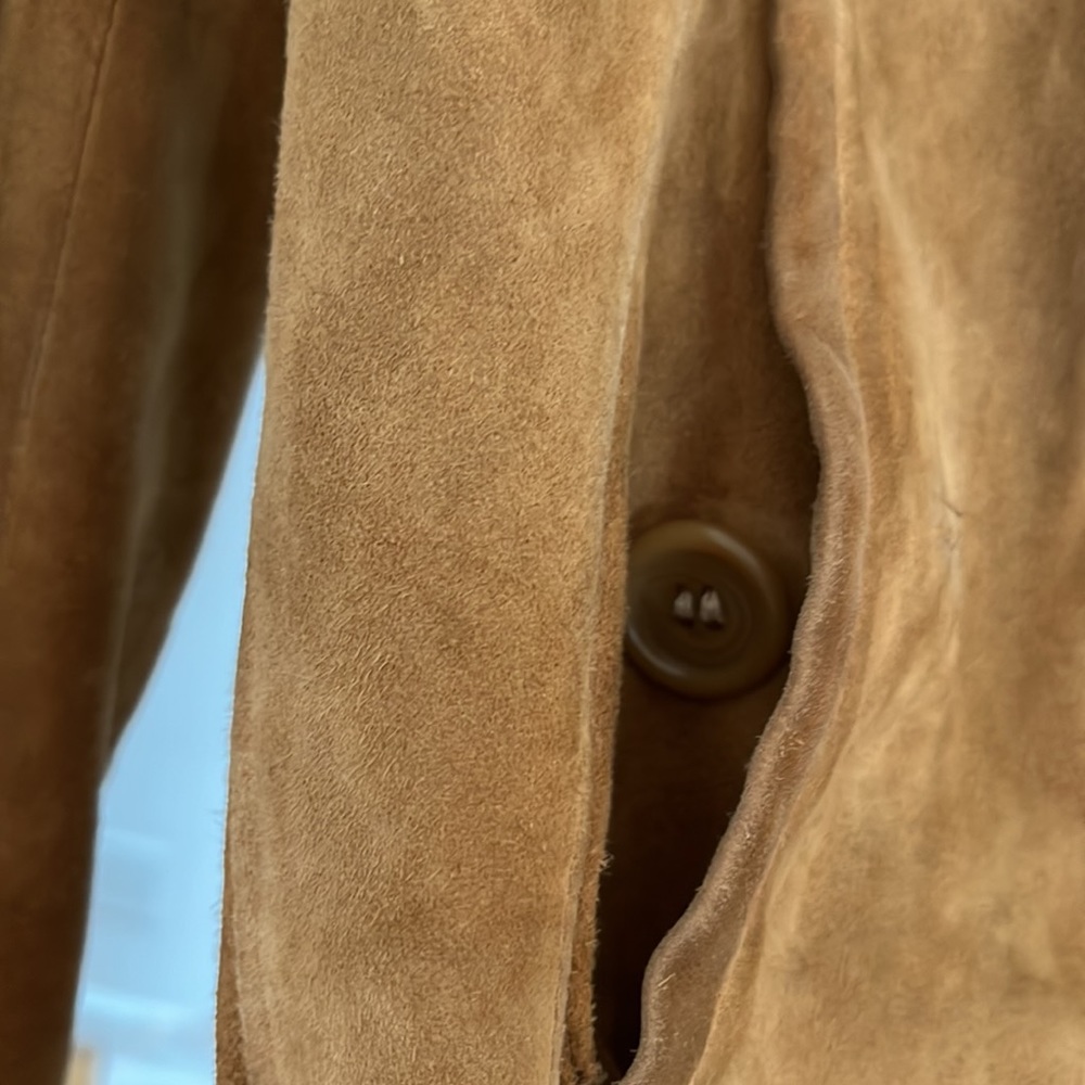 Soft tan suede jacket - vintage - Picture 2 of 3